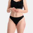 Bamboo Basics - Naadloze dames string met kant 3-pack Amber - Zwart