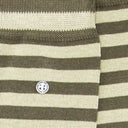 Detail van strepenpatroon op Alfredo Gonzales gestreepte sokken.