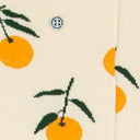 Detail van oranje print op Alfredo Gonzales Tangerine sokken.