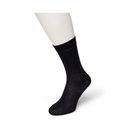 Bonnie Doon zwarte unisex wol katoen sok gedragen op mannequinvoet zichtbaar tot enkel op witte achtergrond