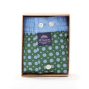 Verpakking van McAlson boxershort met groen diamantmotief, luxe katoenen boxershort, perfect als geschenk.