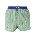 Flatlay van groene McAlson boxershort met American Football print, 100% katoen met zachte tailleband.